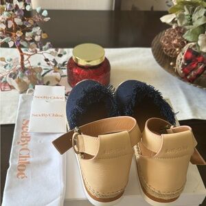 See by Chloe denim espadrille platforms